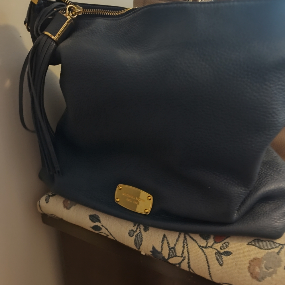 Michael Kors Navy Shoulder Bag with Tassel